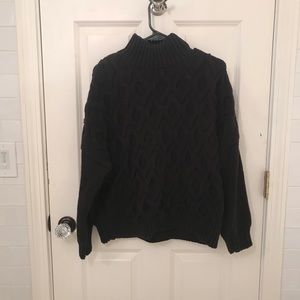 REISS black cozy knit sweater turtleneck